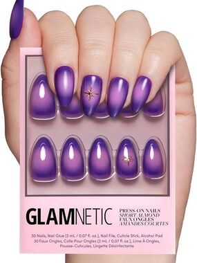 GLAMNETIC Purple Ombre Press-On Nails with Star Accent - Tarot